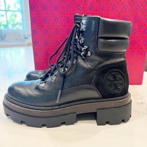 Tory Burch Black Lug Sole Boot